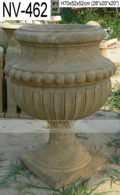 Vaso da fiori antico da giardino in pietra nera imitazione per parco domestico