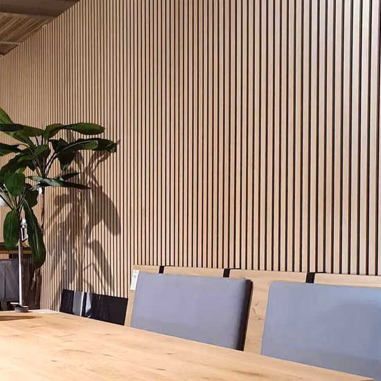 Parete di fondo Pannello a parete in polistirolo PS Pannelli a parete di lusso Griglia in legno personalizzata Pannello a parete PS Prezzo di fabbrica Design Stampo per interni Rovere Amer Corea PS Decorativo